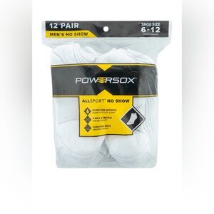 Men's Powersox White No Show Socks